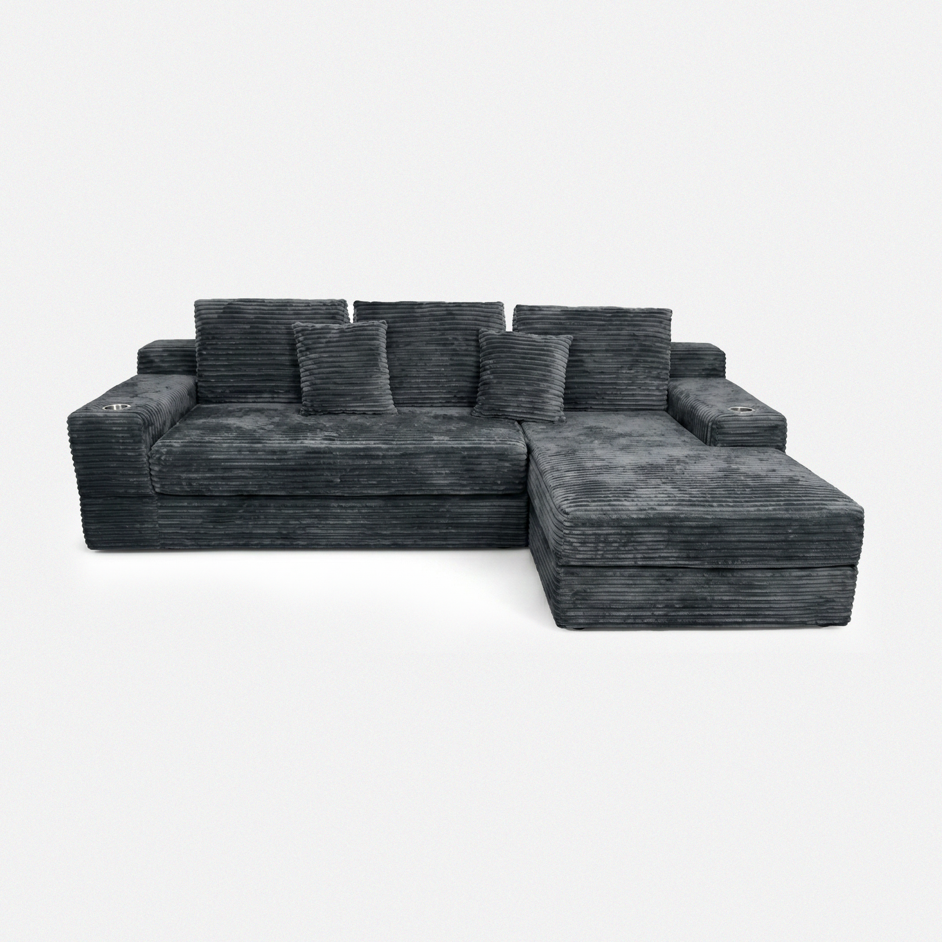 Lune Charcoal Cloud Sectional Sofa