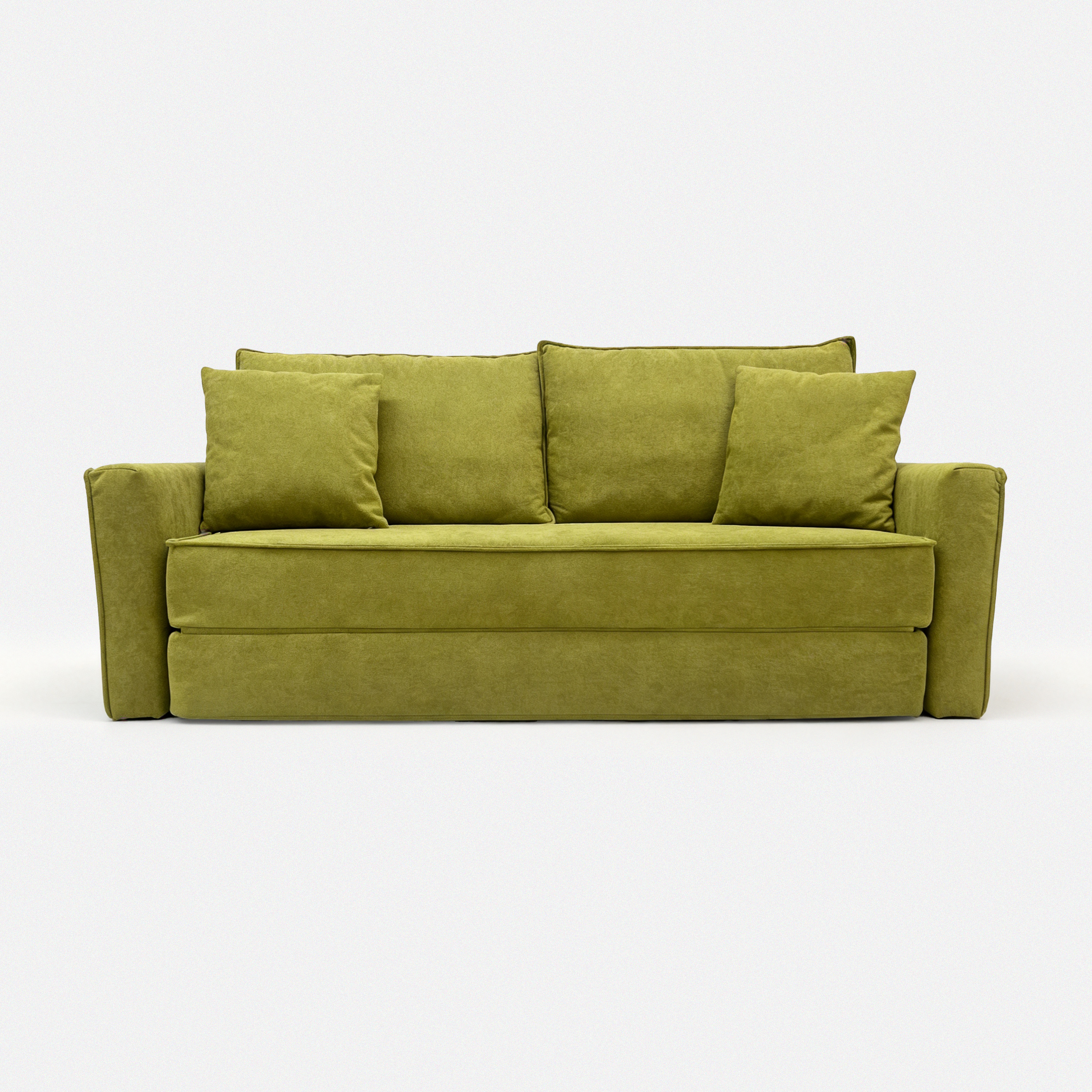 Terra Low-Profile Sleeper Sofa in Brown with soft cushions and low-profile design