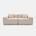 Kivo Modular Block Sectional Sofa in cream white with grid-tufted seat cushions
