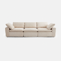 Aero linen-cotton modular sofa in cream with soft seat cushions