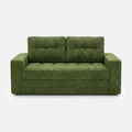 Milo Plush Sleeper Loveseat in Forest Green with square arms and soft cushion design