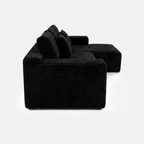 Side view of Lune L-Shape Sectional with chaise end and layered cushions