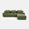 Haven Oversized Sleeper Sectional Sofa in emerald plush corduroy with deep cushions