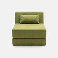 Moss Convertible Chair Bed with compact armless design and soft moss green upholstery