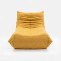 Caterpillar Cream Chaise Lounge in Yellow with sculptural curved lounge design