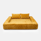 Nido Lounge Bed Sofa in Yellow shown as a spacious lounge bed layout