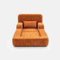 Mimi Kids Lounge Chair in Tangerine with cushioned seat, armrests, and soft pillow