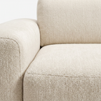 Tovo Cream Wide Accent Chair with soft seat cushion and backrest detail