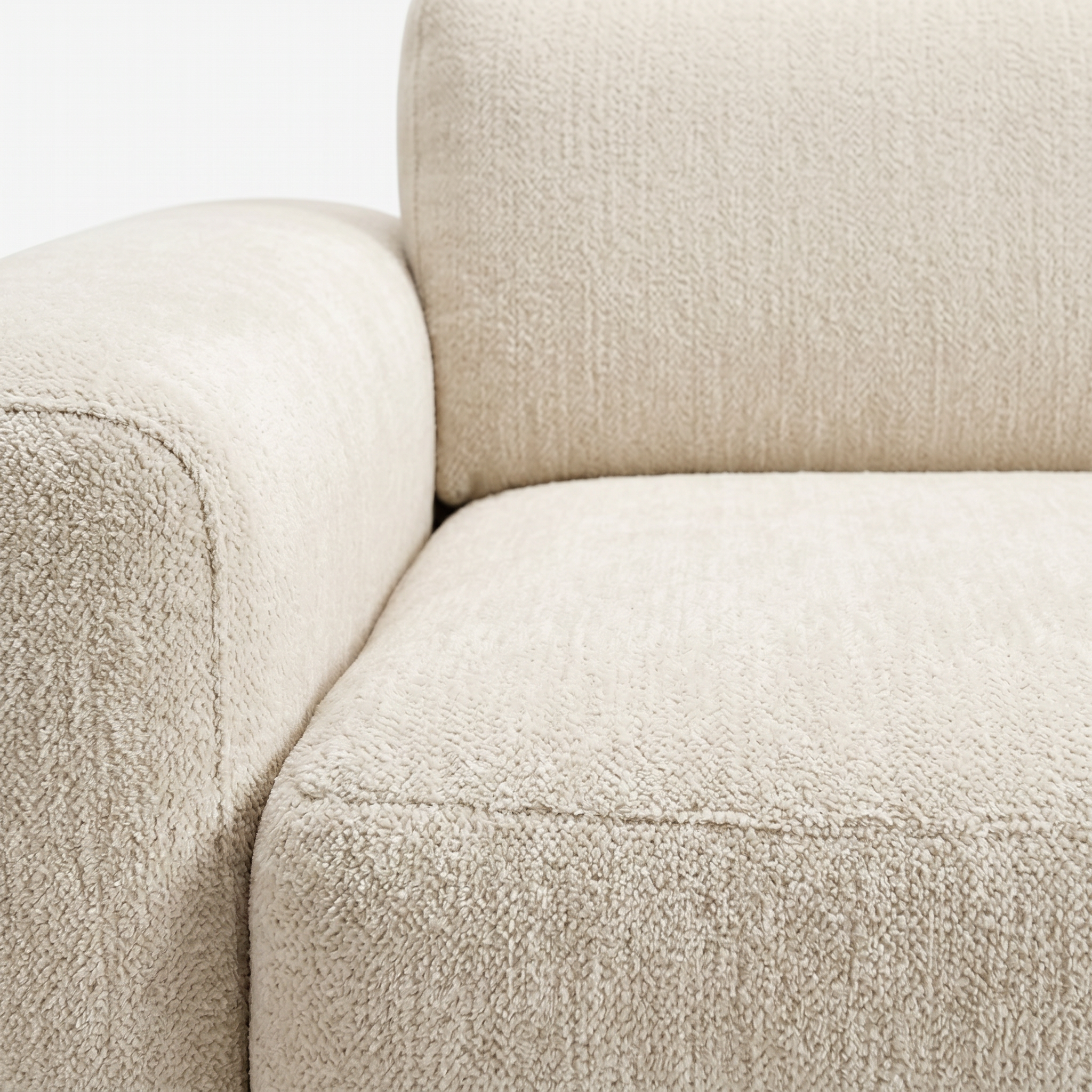 Tovo Cream Wide Accent Chair with soft seat cushion and backrest detail