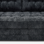 Milo Plush Sleeper Loveseat in Black with plush cushion and backrest detail