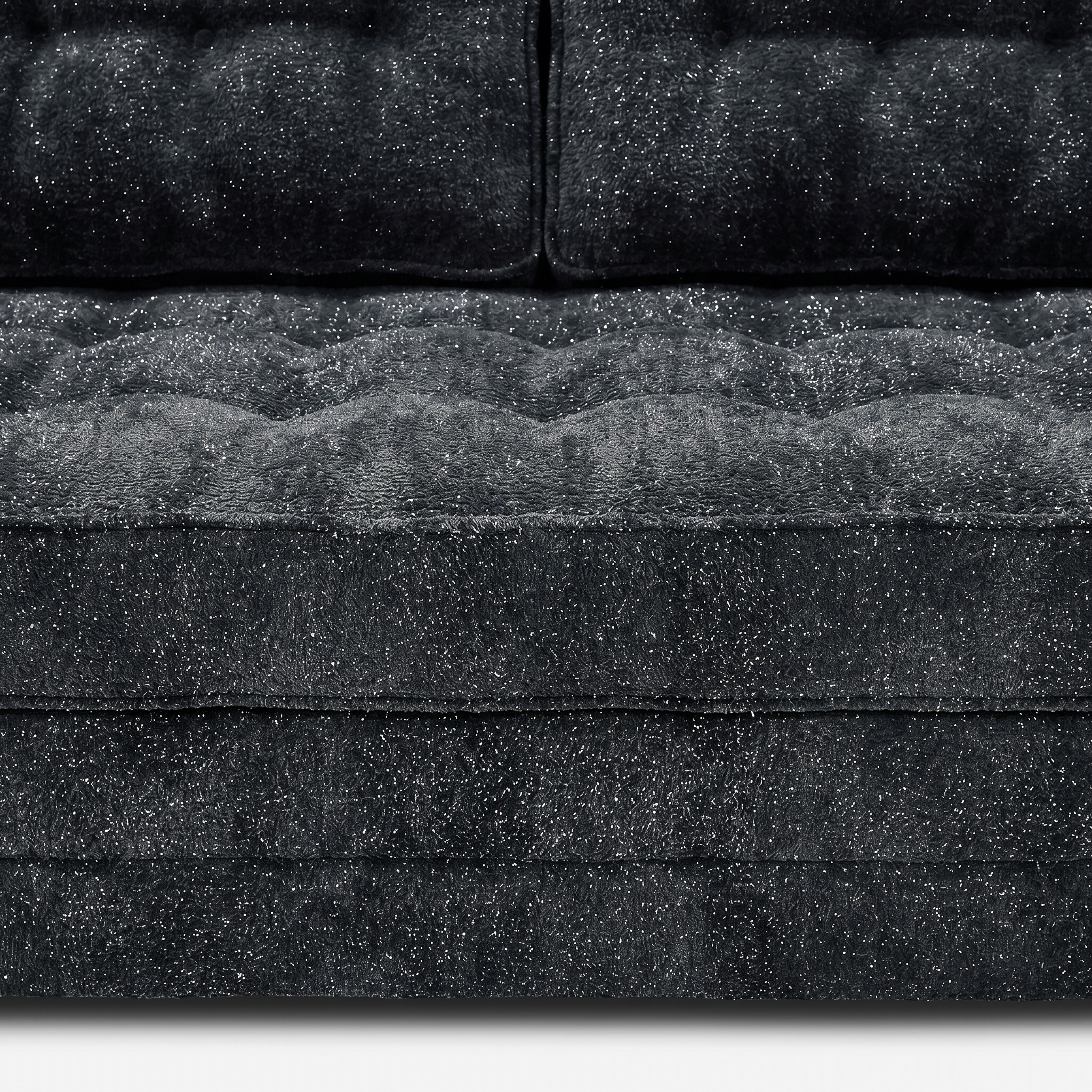 Milo Plush Sleeper Loveseat in Black with plush cushion and backrest detail