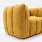 Melo Plush Accent Lounge Chair back view with rounded cushion structure