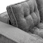 Milo Plush Sleeper Loveseat in Gray with plush armrest and tufted backrest detail